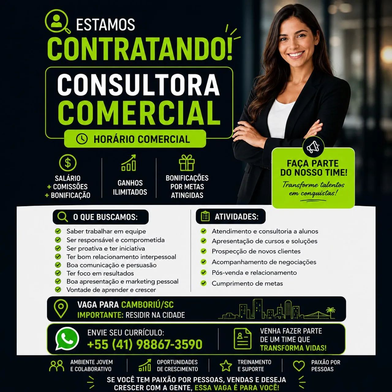 Vaga consultora comercial 