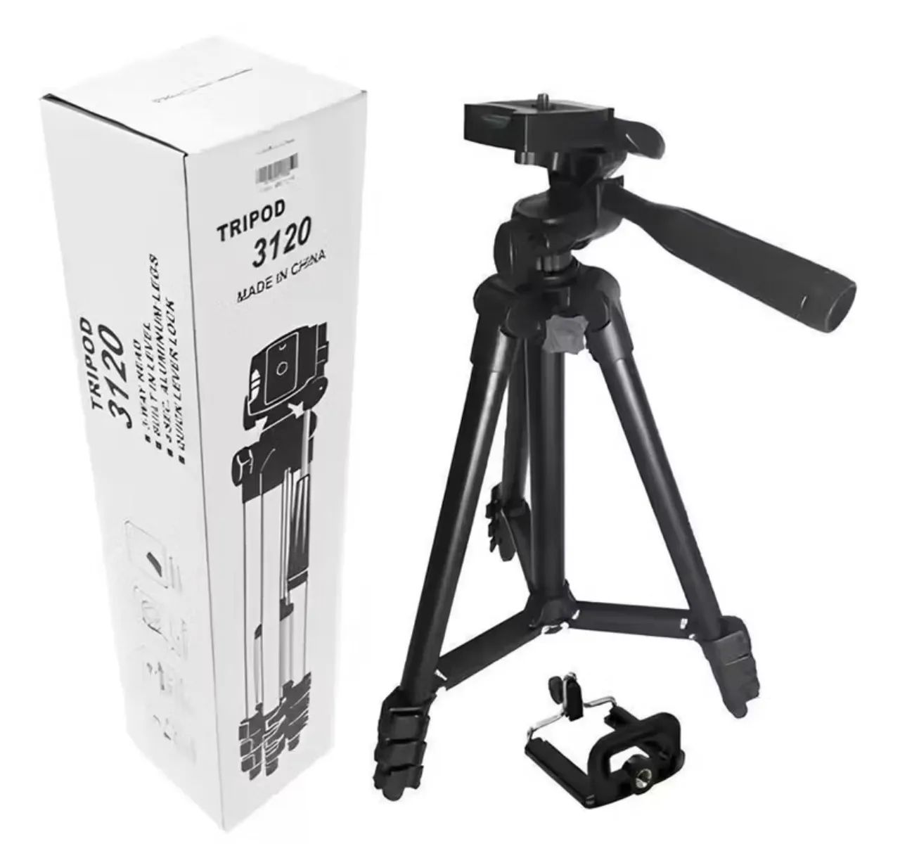 Tripé Universal Com Nível Câmeras Celulares 1,02m 