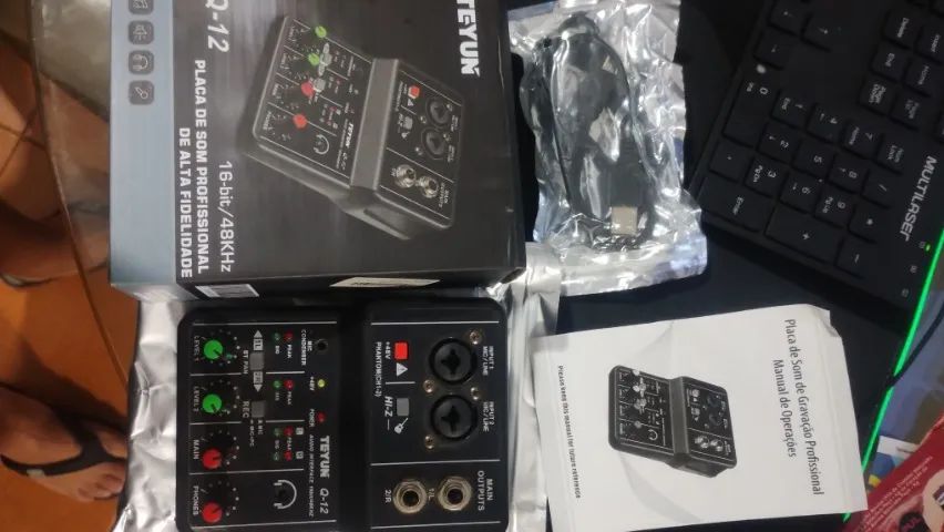 Interface de Áudio Teyun Q12 2 Canais USB 48kHz 16bit Mesa de Som - Foto 3
