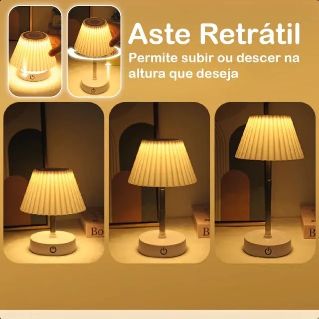 Luminaria de Mesa Abajur Led Ajustável com Touch - Foto 3
