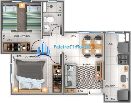 Apartamento 2 dorm -Minha Casa Minha Vida na Vila Tibério - Apartamento em Lança... - Foto 16