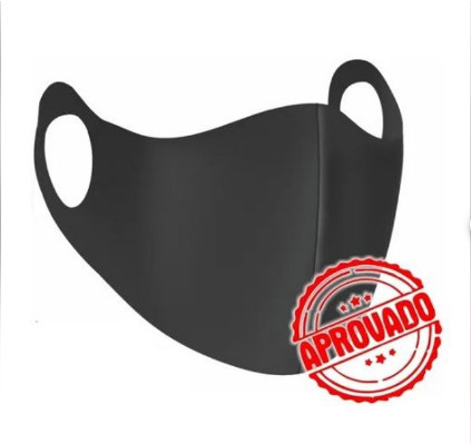 10 Máscaras Neoprene Preta Elástico Ninja Tecido Lavável