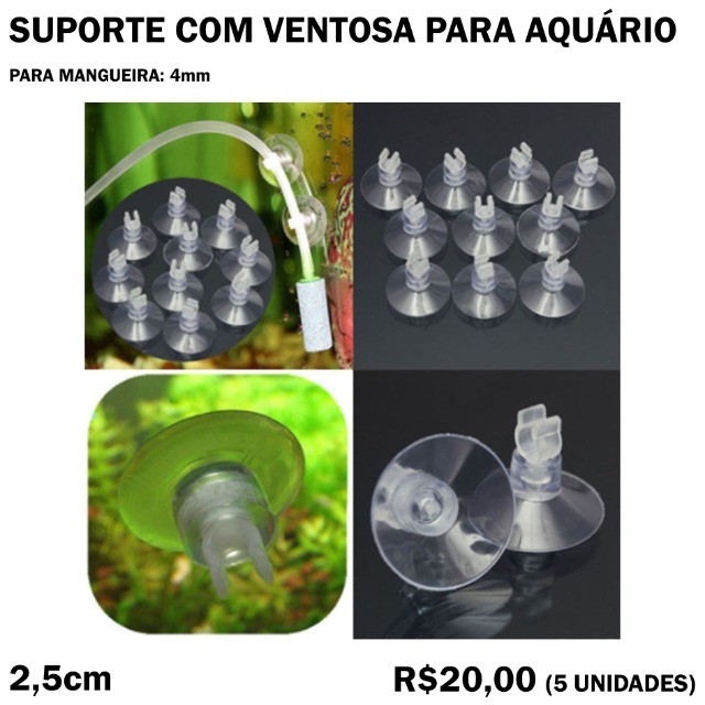 Ventosas para Aquário - 5 Unidades