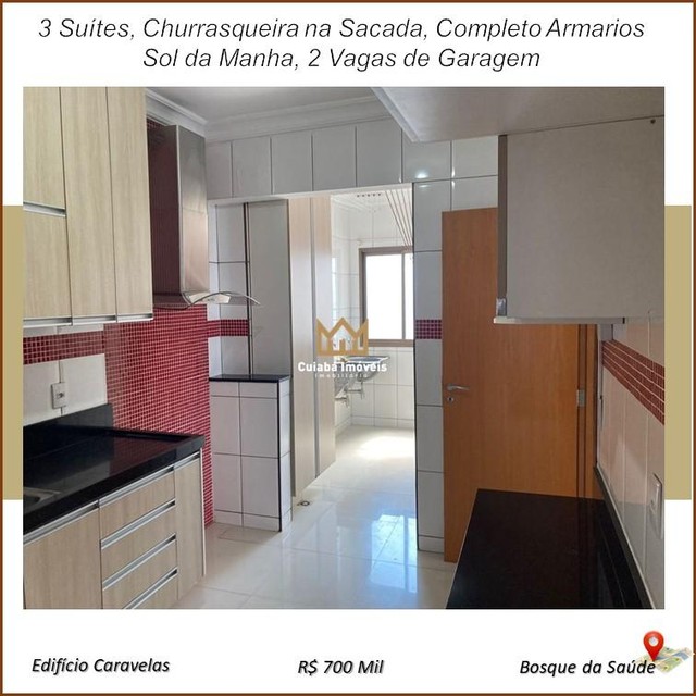 Apartamento para Venda em Cuiabá, Bosque da Saúde, 3 dormitórios, 3 suítes, 4 banheiros, 2 - Foto 8