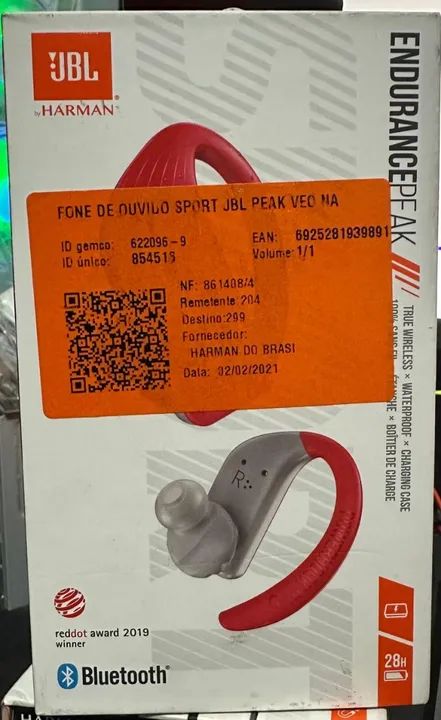 Fone De Ouvido In-ear Gamer Sem Fio Jbl Endurance Peak Vermelho - Foto 6