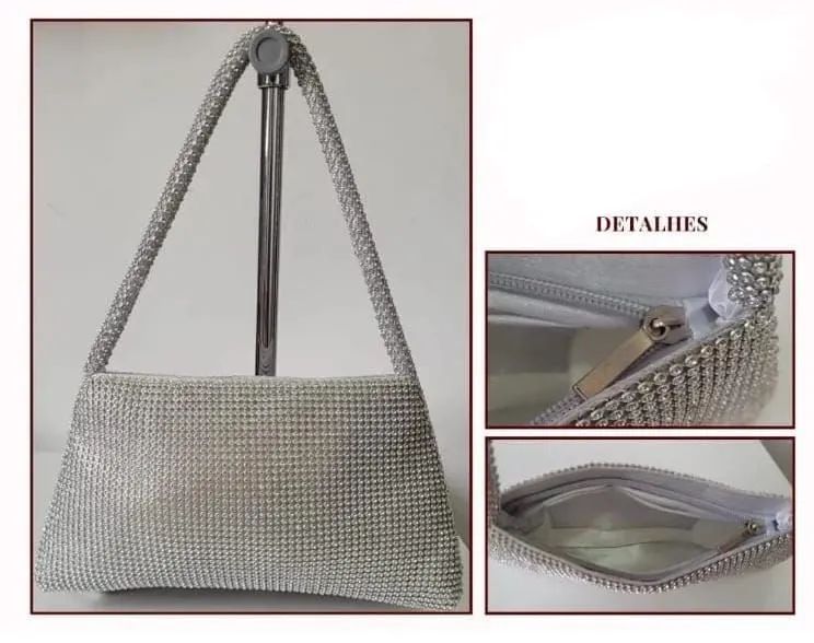 Linda Bolsa de Mão Com Strass