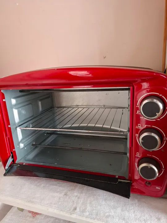 Forno Elétrico Vermelho - Semi-Novo