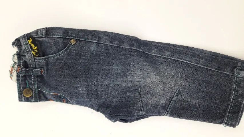 Calça Jeans Infantil Bebês Marca Tigor tam 9 a 12 meses seminova ótima - Foto 6