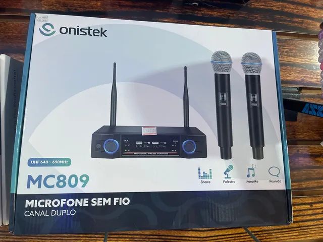 Microfone duplo sem fio uhf-digital Onistek mc809