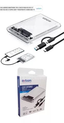 Case Hd 2.5 Usb 3.0 Transparente - Exbom - Foto 4