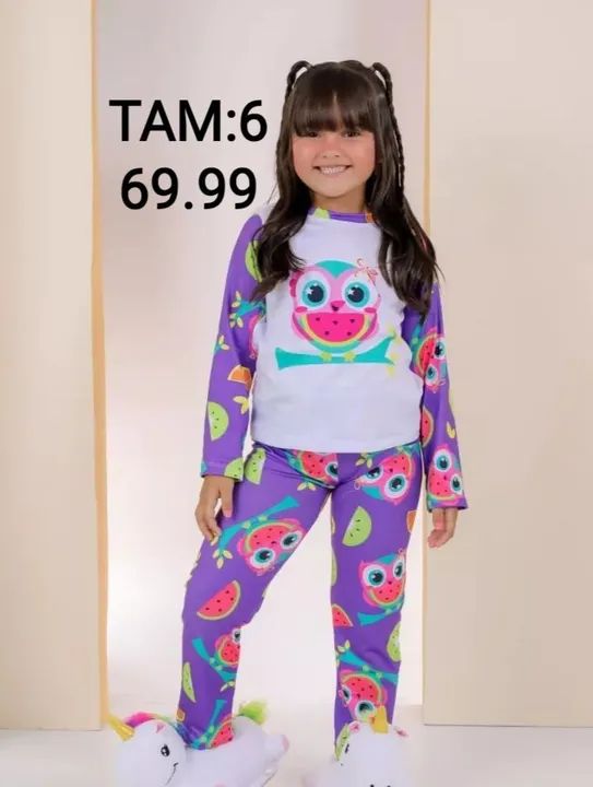 Pijama infantil em Suede - Foto 3