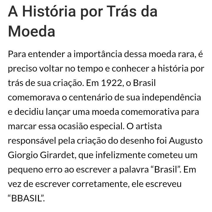 Moeda rara de 500 Réis com erro de CUNHAGEM: BBasil - 100 anos da independência do Brasil! - Foto 3