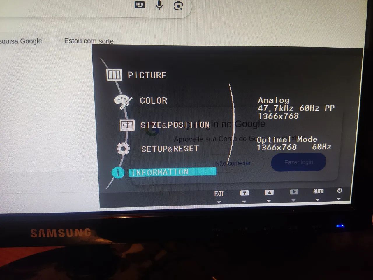 Monitor Samsung 1366x768