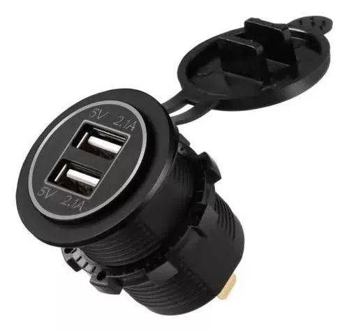 Tomada USB Dupla 5V 2.1A - Carregamento Rápido para carro