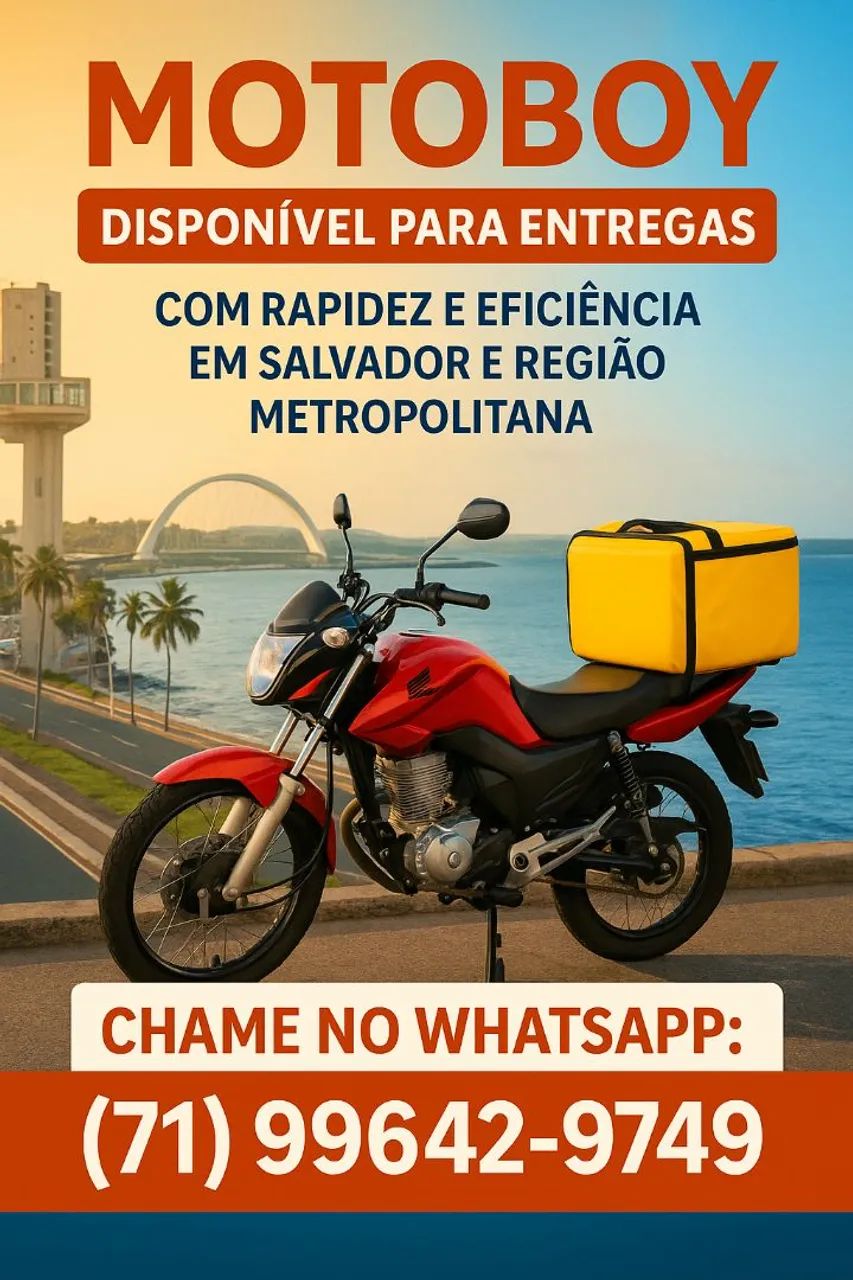 Motoboy disponível para entregas em Salvador