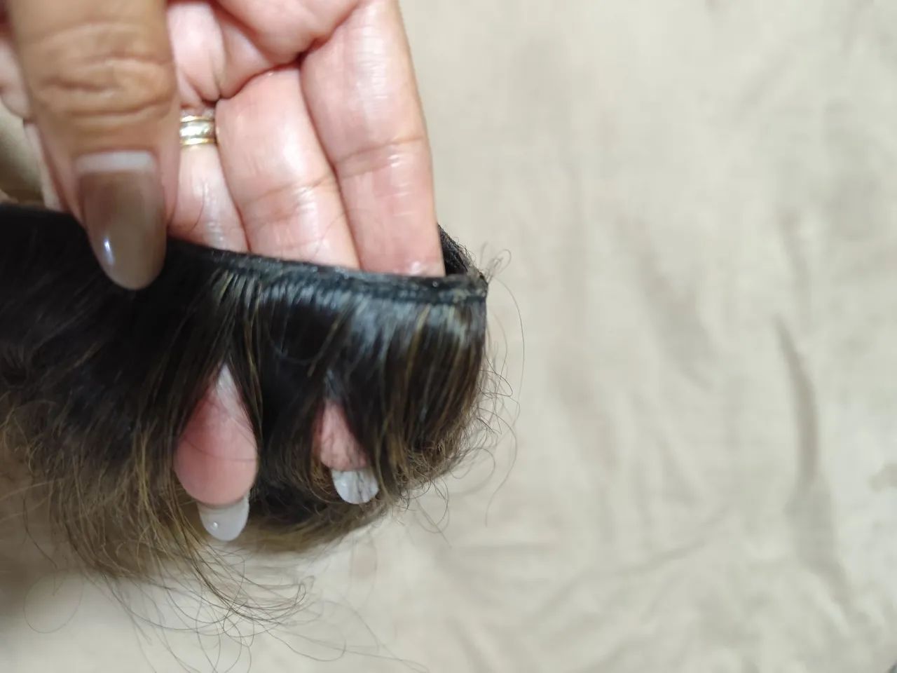 Mega Hair morena iluminada Loiro Claro com Mechas. - Foto 3