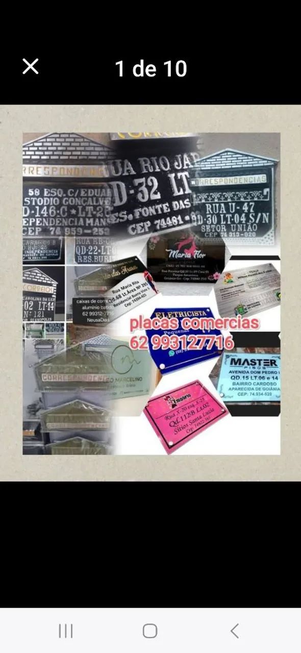 Placas comerciais residências 