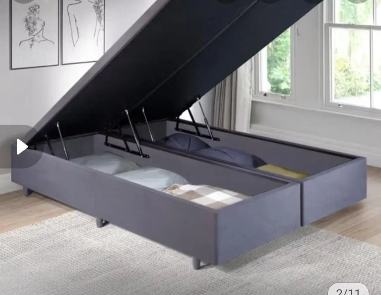 Base Box com Baú Queen- Ótima para Organização!