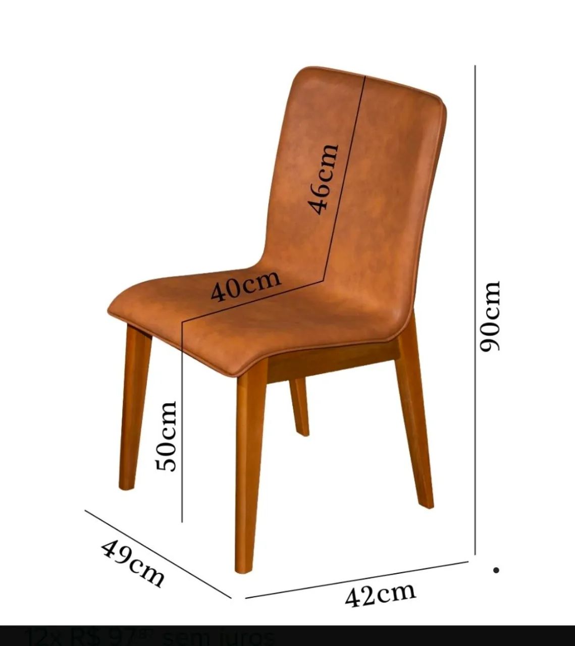 Cadeira estofada e madeira  - Foto 3