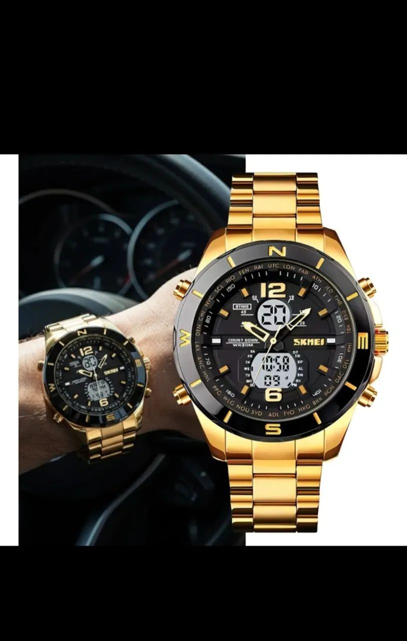 Relógio Dourado Skmei - Foto 2