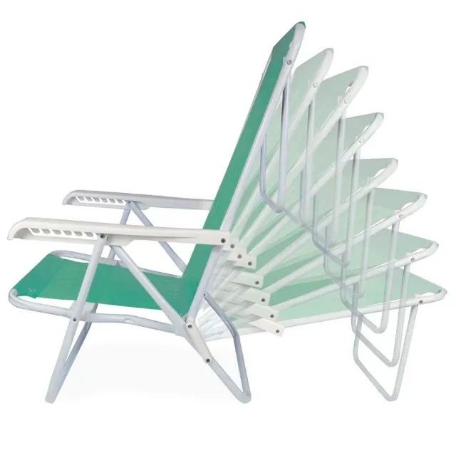 Cadeira Reclinável Aluminio Mor 8 Posições - Verde Anis - Foto 5