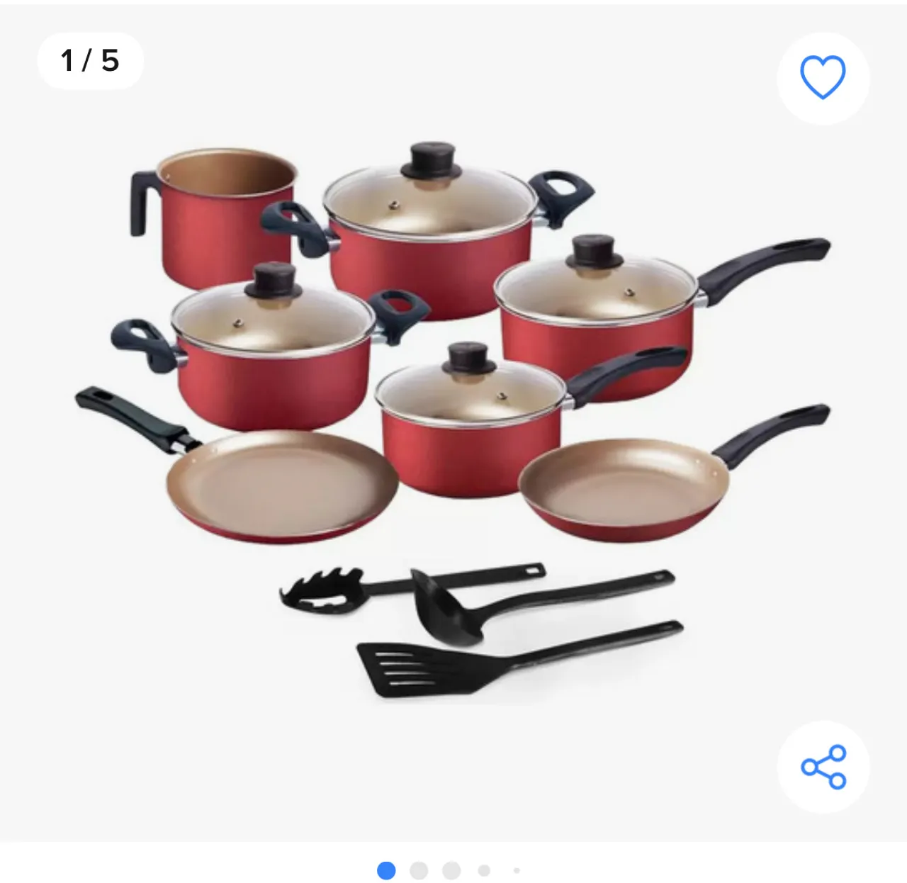 Conjunto de panelas e utensílios de cozinha