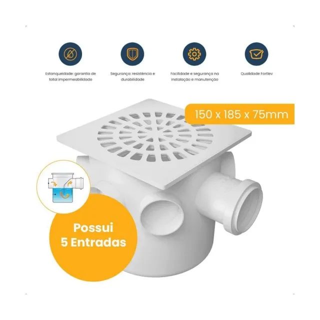 Caixa Sifonada DN 150X185X75 Corpo - Foto 3