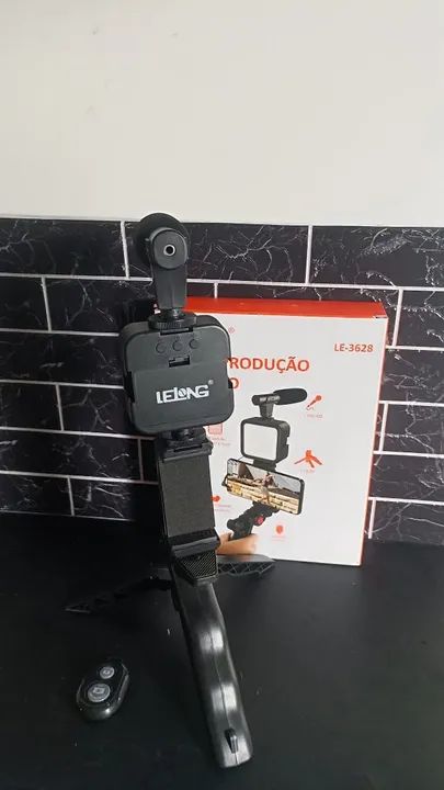 Kit estabilizador com LED, microfone e controle bluetooth/ SUPER OFERTA  - Foto 4