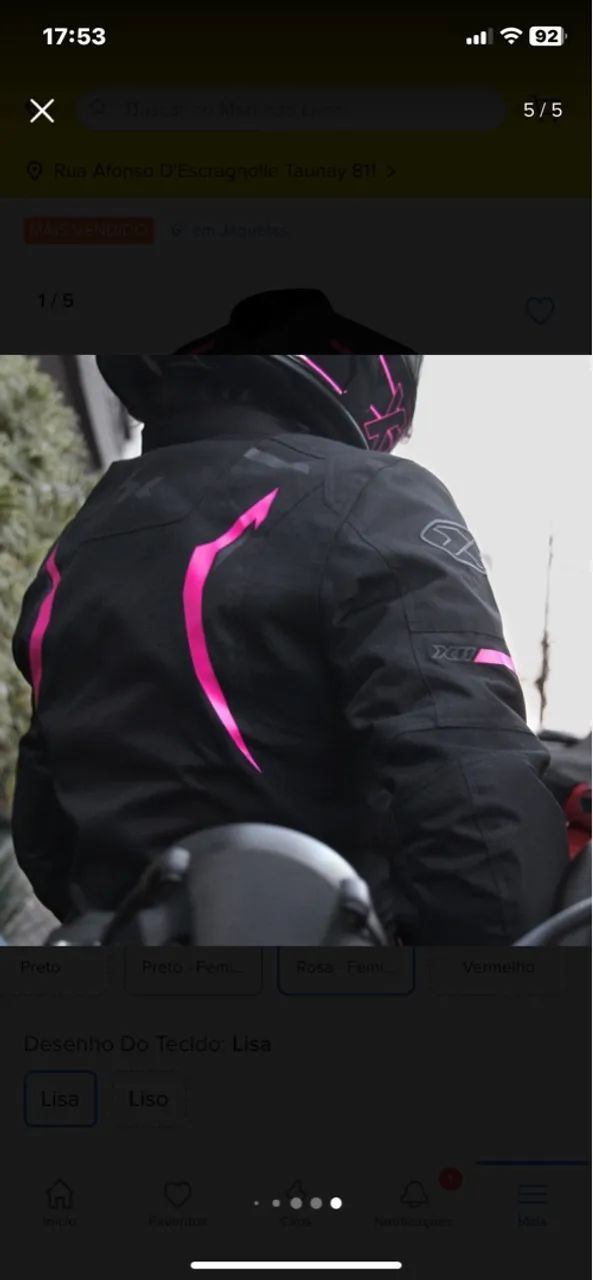 Jaqueta de Moto Feminina X-TREME - Preto e Rosa - Foto 4