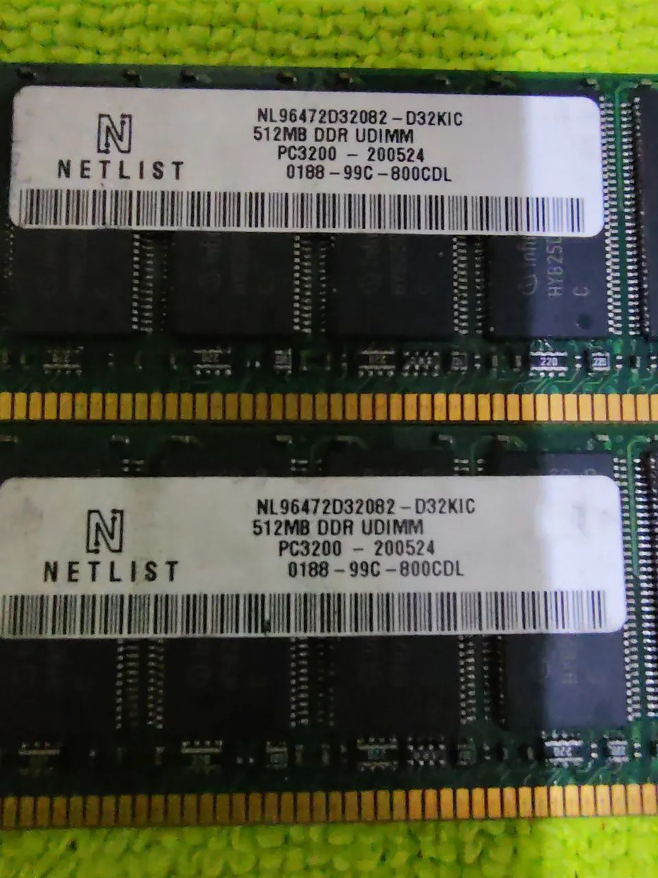 R$30 (unid). Memória RAM 512MB DDR PC3200 - Netlist