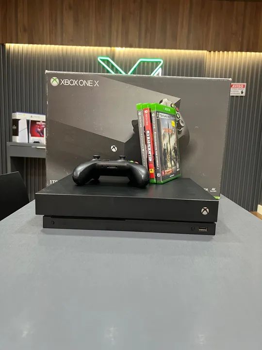 Xbox One x 1tb com jogo e garantia - loja aberta 