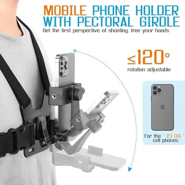 Suporte Peito Peitoral Para Celular Câmera Gopro Chest Band  - Foto 3