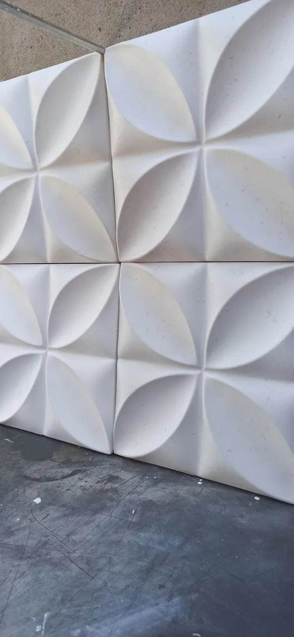 Revestimento 3D Floral Branco