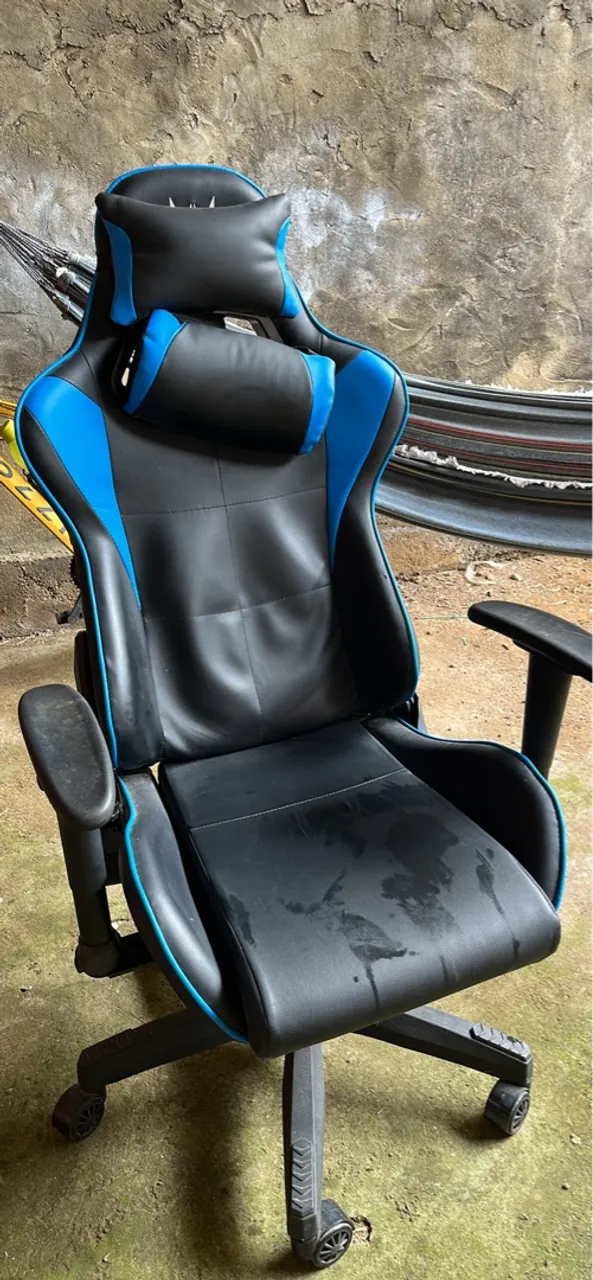 Cadeira Gamer Ergonômica Preta e Azul