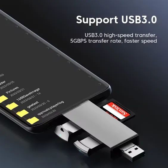 Adaptador 7 Em 1 Hub Otg Tipo-c 3.1 Usb 3.0 Micro Usb - Foto 3