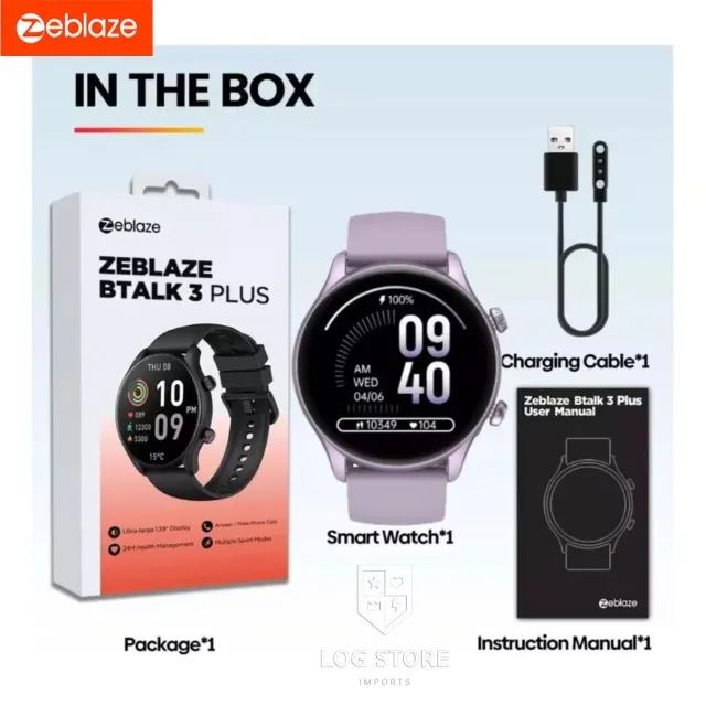 Smartwatch Zeblaze BTalk 3 Plus Preto Atende Ligações 100 Modos de Esporte - Foto 6