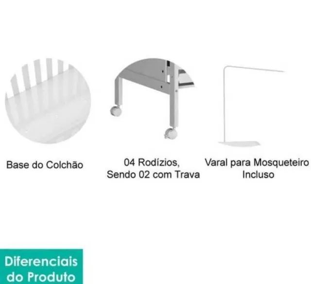 Mini Berço Com Colchão 100% MDF Peroba Móveis 1 (FAZEMOS ENTREGA DF E ENTORNO) - Foto 3
