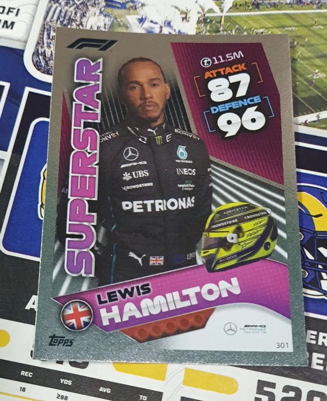 Card Hamilton Prata Topps Superstars  - Foto 2
