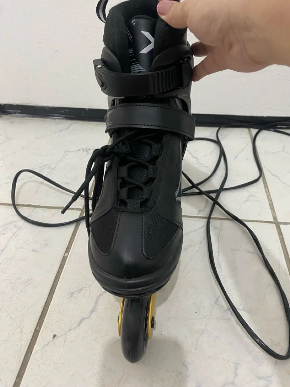 Patins Profissional - Preto e Dourado - Foto 3