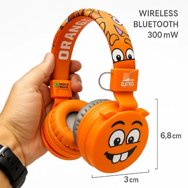 Fone de Ouvido Sem Fio Bluetooth Monstrinhos Eletromex EL-1504