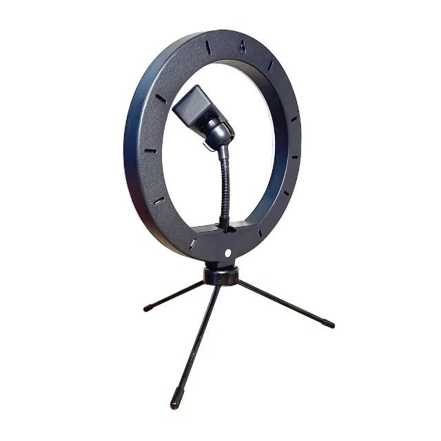  Ring Light 8 Pol + Tripé De Mesa + Suporte Cel Video - Foto 5