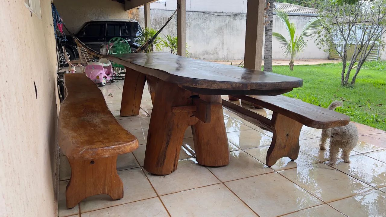 Mesa Rustica  + 3,05m x1m com 2 Bancos - Foto 3