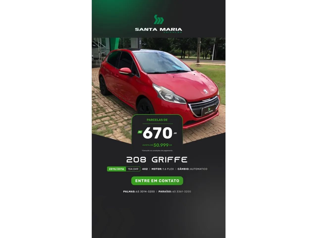 Peugeot 208 2016 1.6 griffe 16v flex 4p automático