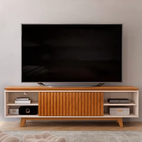 Rack Bancada Loren Ripada p/ TV até 75' - Entrega e montagem grátis p/ Fortaleza