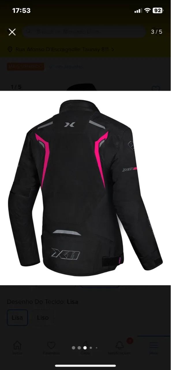 Jaqueta de Moto Feminina X-TREME - Preto e Rosa - Foto 2
