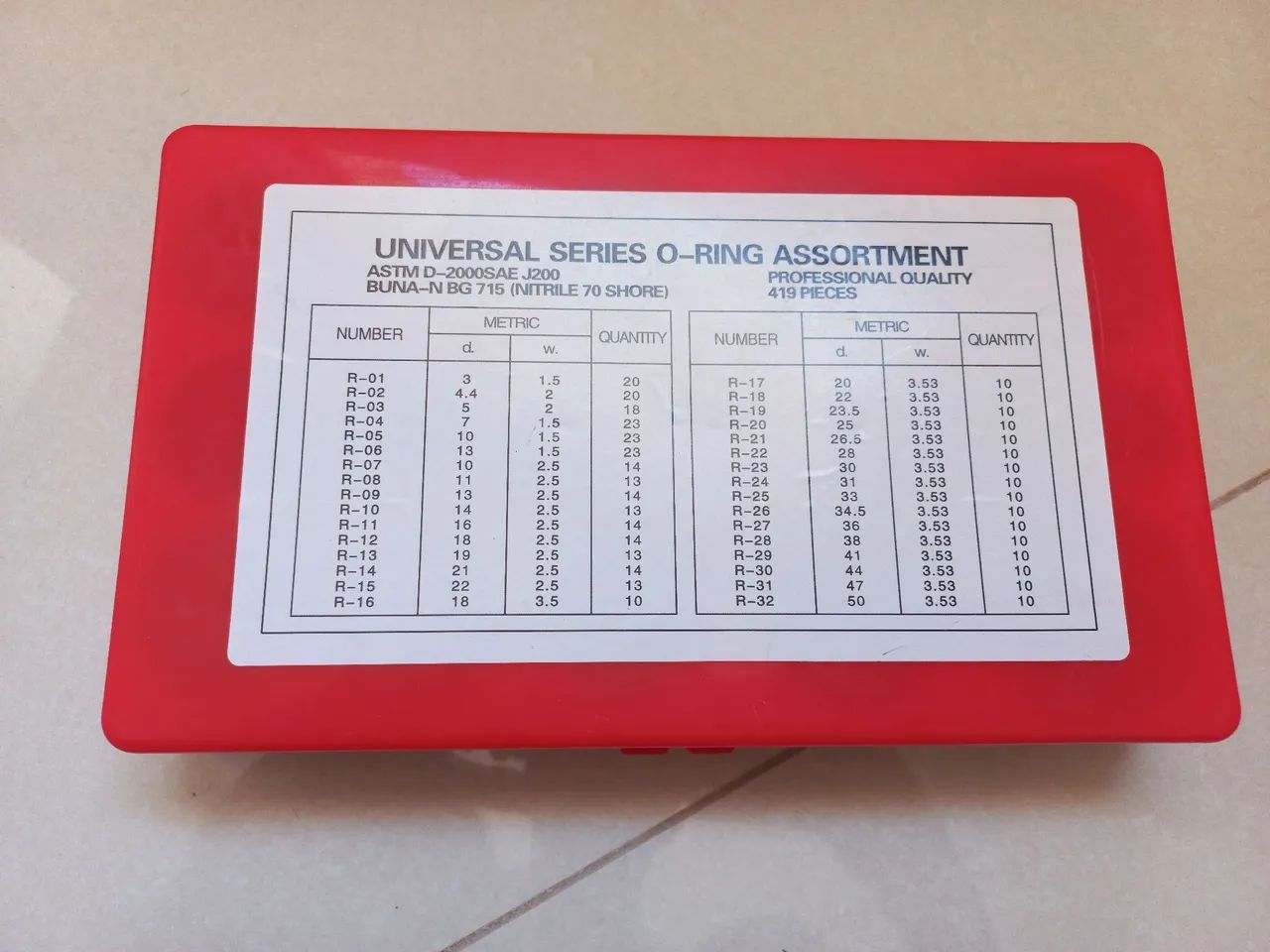 Jogo Oring 419pcs 64861428353281120