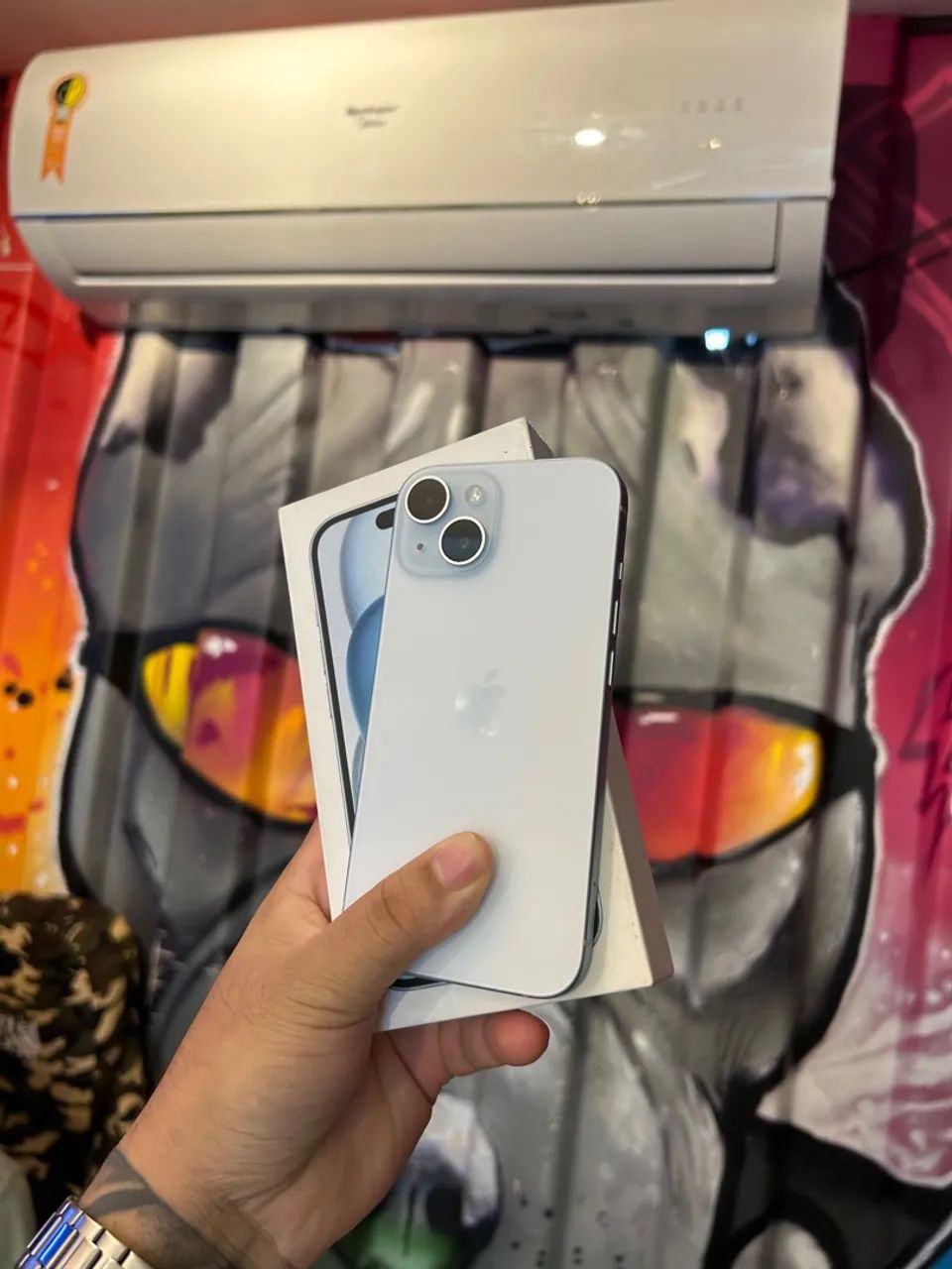 ? IPhone 15 128GB azul, caixa e nota fiscal 