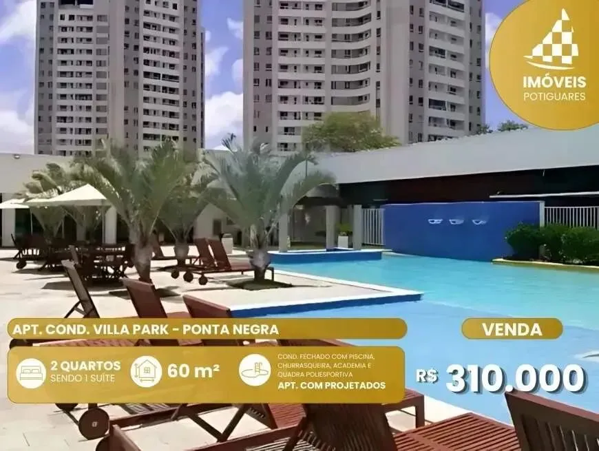 Apartamento à venda, 1 quarto, 1 suíte, 1 vaga, Ponta Negra - Natal/RN