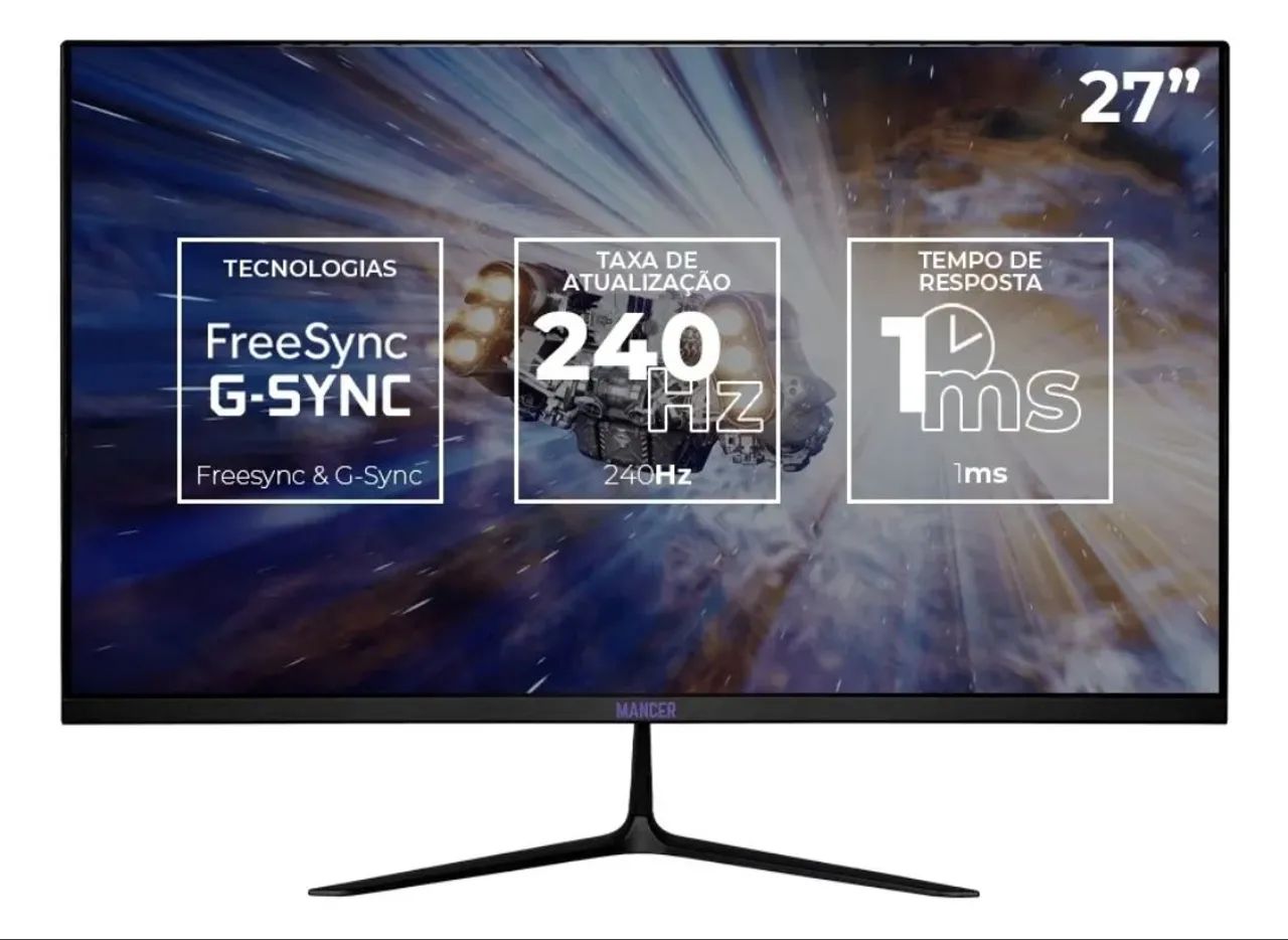 Monitor Gamer 27'' 240Hz 1ms FreeSync G-Sync