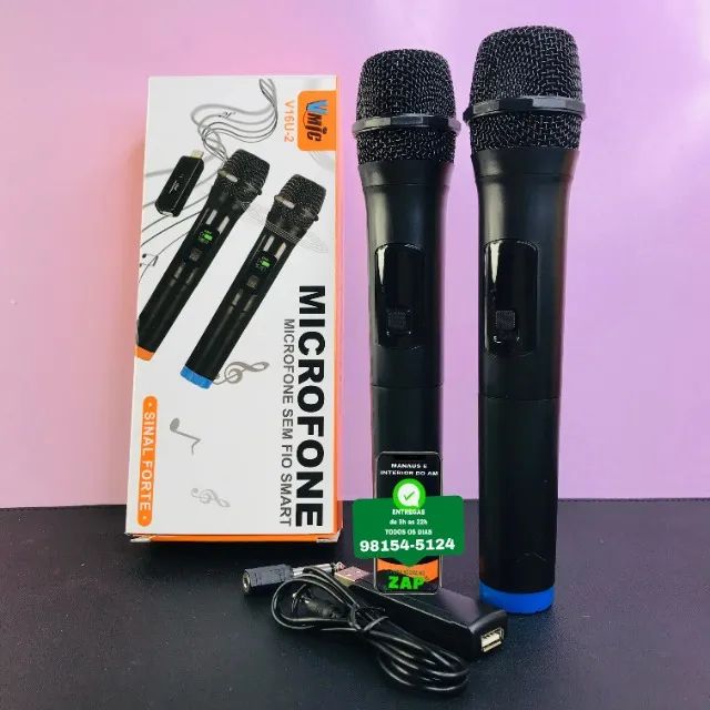 Microfone Duplo Sem Fio Vmick - Entrega Imperdivel 